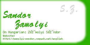 sandor zamolyi business card